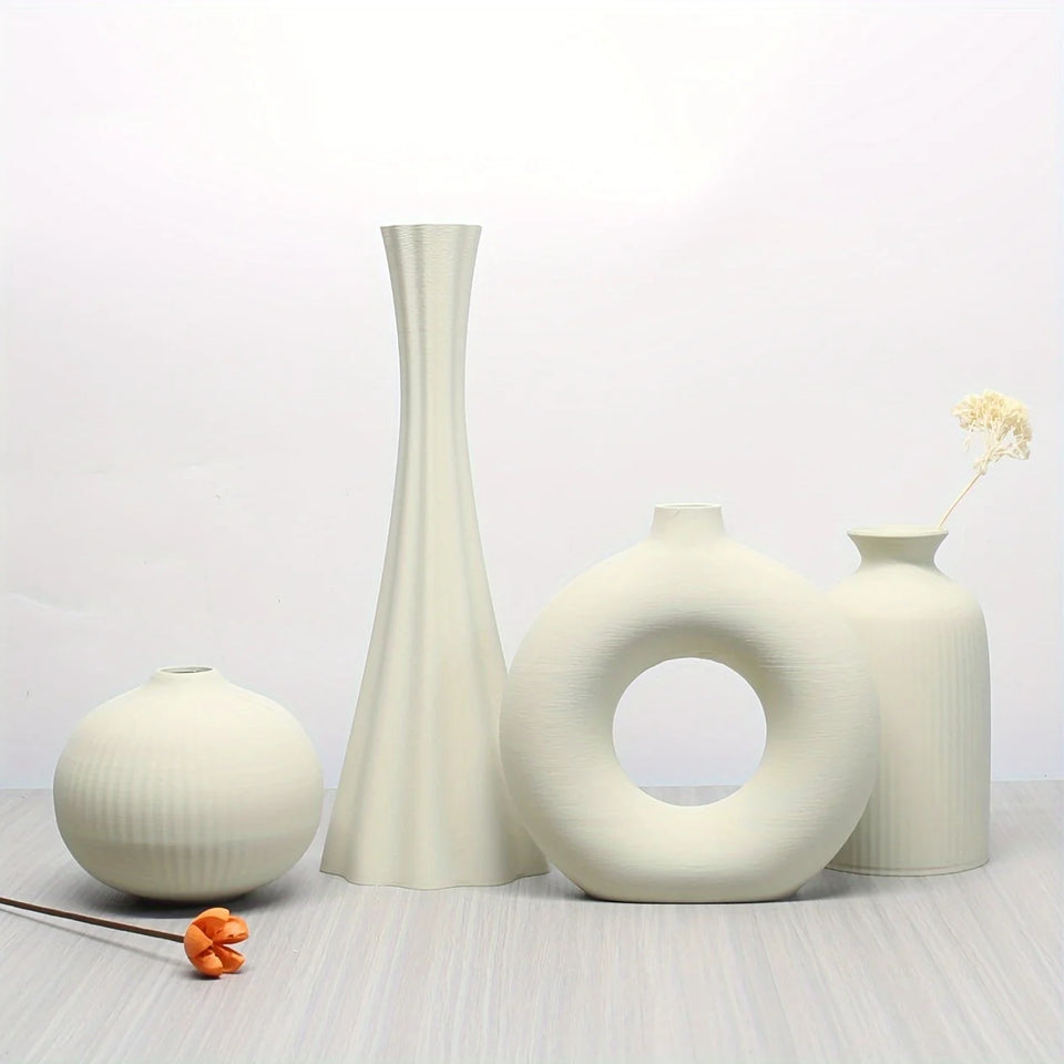 Bohemian Arts 4-Piece Vase Set – Colorful & Creative Home Accent