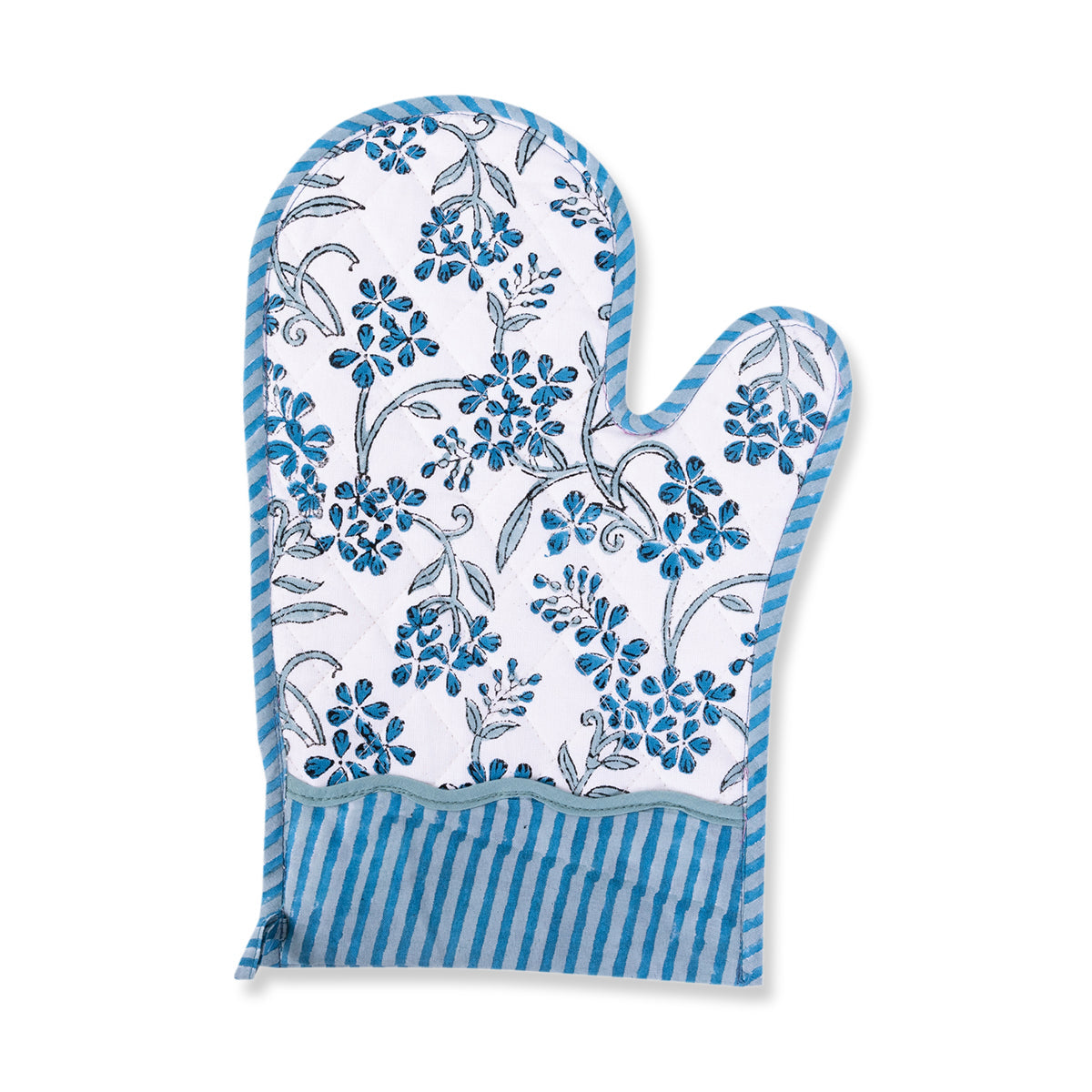 Handmade Blockprint Cotton Oven Mitt – Sustainable Artisan Kitchen Linen