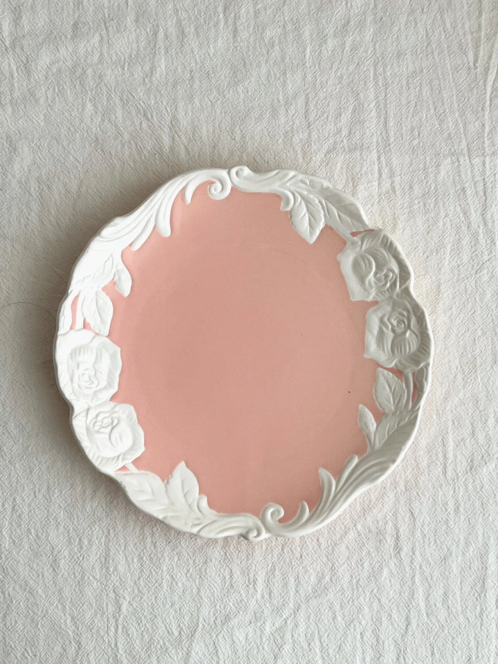 Vintage-Inspired Rose Tea & Coffee Cup Set with Saucer and Cake plate