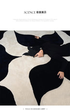 French Retro Art Deco Minimalist Plush Area Rug – Soft, Timeless & Machine-Washable WHIMSICAL HOME OF CREATIONS