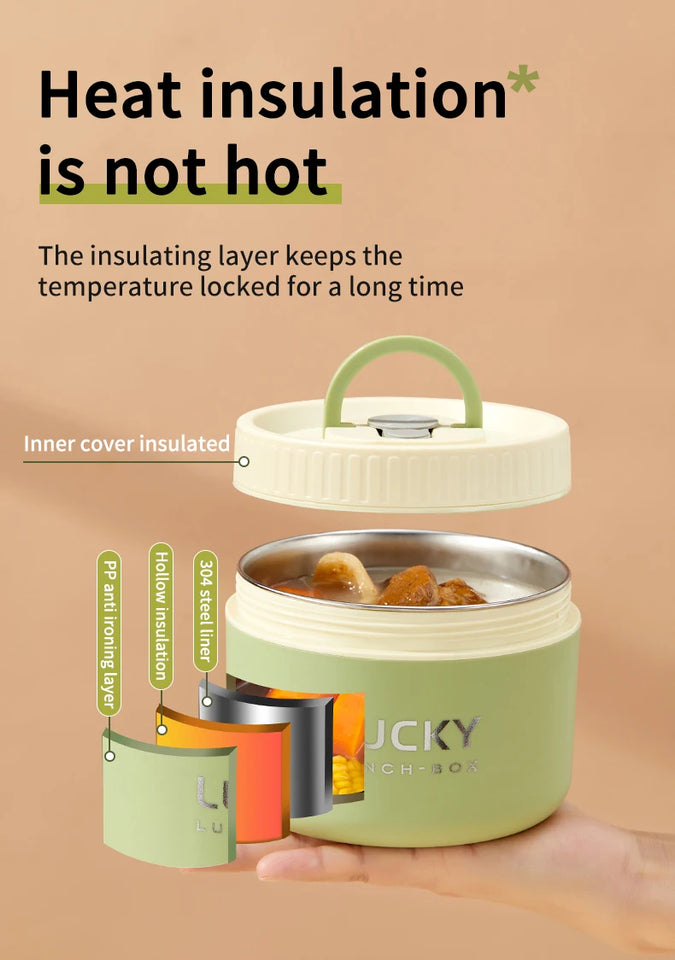 Portable Thermal 304 Stainless Steel Food Containers – Stackable & long term Insulated Microwave Safe