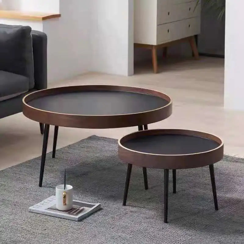 Wooden Modern Round Luxury Center Table Furniture with Mini End Table