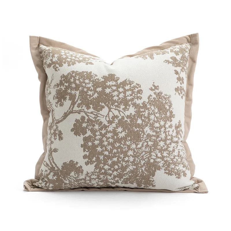 French Luxury Vintage-Inspired Floral Pillow Covers – Elegant Brown Earthy Undertones 45X45cm
