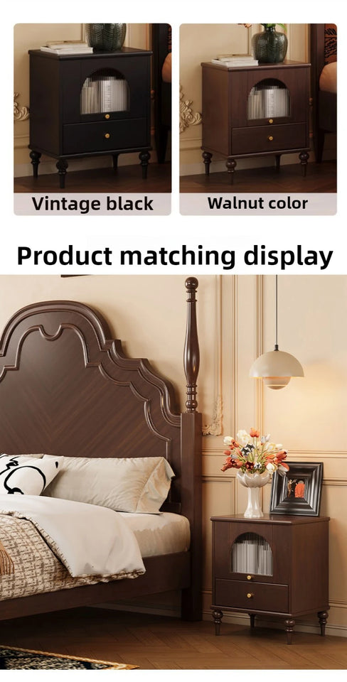 Retro French Vintage Side Cabinet Nightstand
