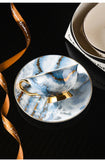 Retro Imperial European Bone China Cup & Saucer with Golden Spoon – Luxury Edition