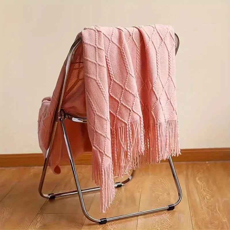 Bohemian/ Country Knitted Weave Blanket Throw –in various colors and sizes