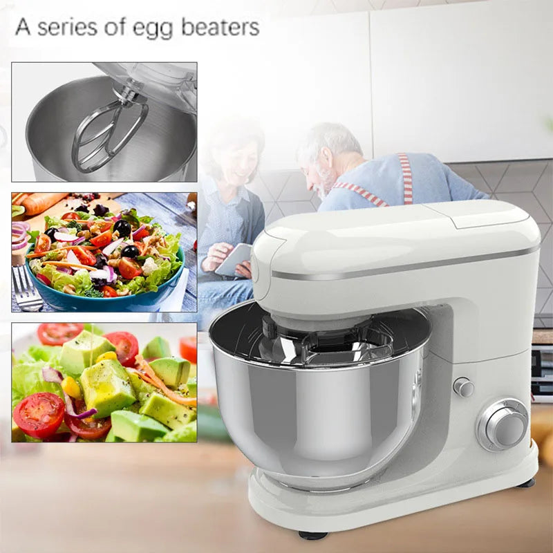 10L Chef Stainless Steel Electric Mixer – 1500W High Power with 6L Bowl & Splash-Proof Cover