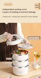Large Capacity Thermal Insulated Lunch Box – Stackable Bento Container with Hidden Cutlery Microwave Safe