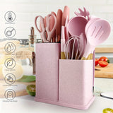 19-Piece Silicone Kitchen Utensils & Knife Set with Chopping Board
