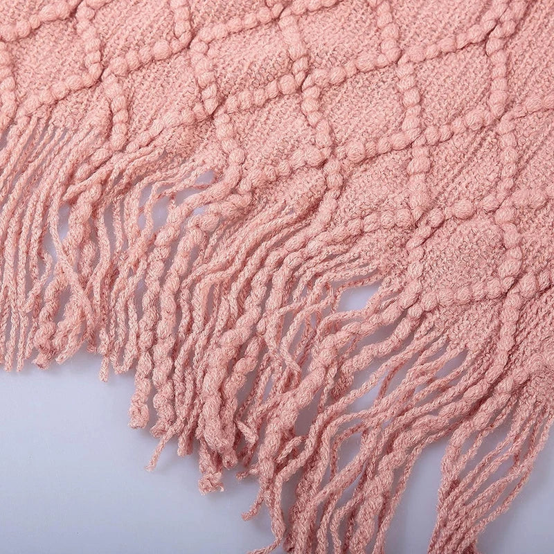 Bohemian/ Country Knitted Weave Blanket Throw –in various colors and sizes