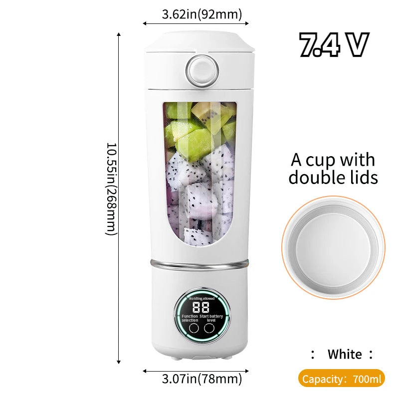 New Portable wireless Juice Maker Blender for Shakes Smoothies 700ML Multiple Colors 12-Blades Fast Mixing 2 In 1 Blender Bottle Juicer WHIMSICAL HOME OF CREATIONS