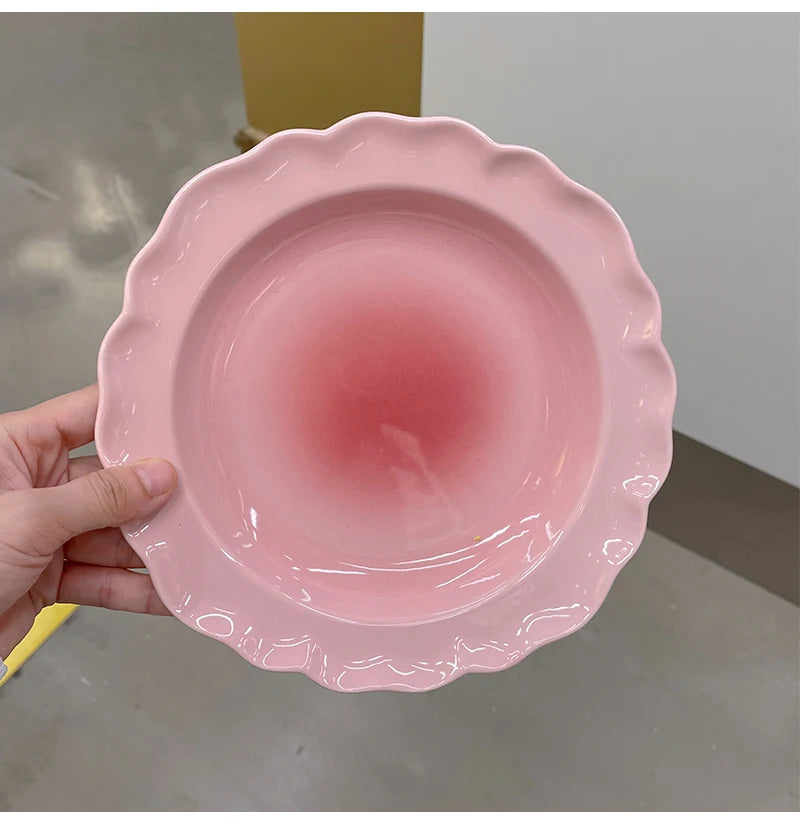 French Retro Glossy Enamel Floral Dinnerware – Timeless Summer Elegance