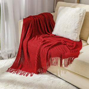 Bohemian/ Country Knitted Weave Blanket Throw –in various colors and sizes