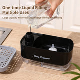 Press Type Kitchen Manual Soap Dispenser Hand Hand Pump Leak-Proof Detergent Dispenser with Sponge Holder Cleaning Tool