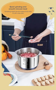 6-Blade Electric Food Processor & Meat Grinder – 5-in-1 High-Power Stainless Steel