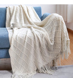 Bohemian/ Country Knitted Weave Blanket Throw –in various colors and sizes
