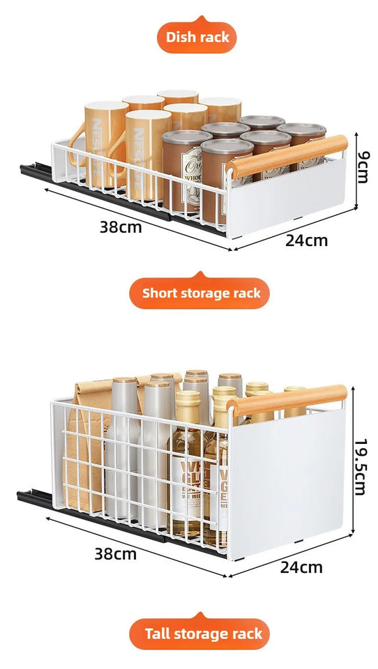 Multi-Functional Pull-Out Cabinet Drawer Organizer