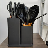 19-Piece Silicone Kitchen Utensils & Knife Set with Chopping Board