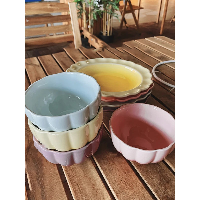 French Retro Glossy Enamel Floral Dinnerware – Timeless Summer Elegance