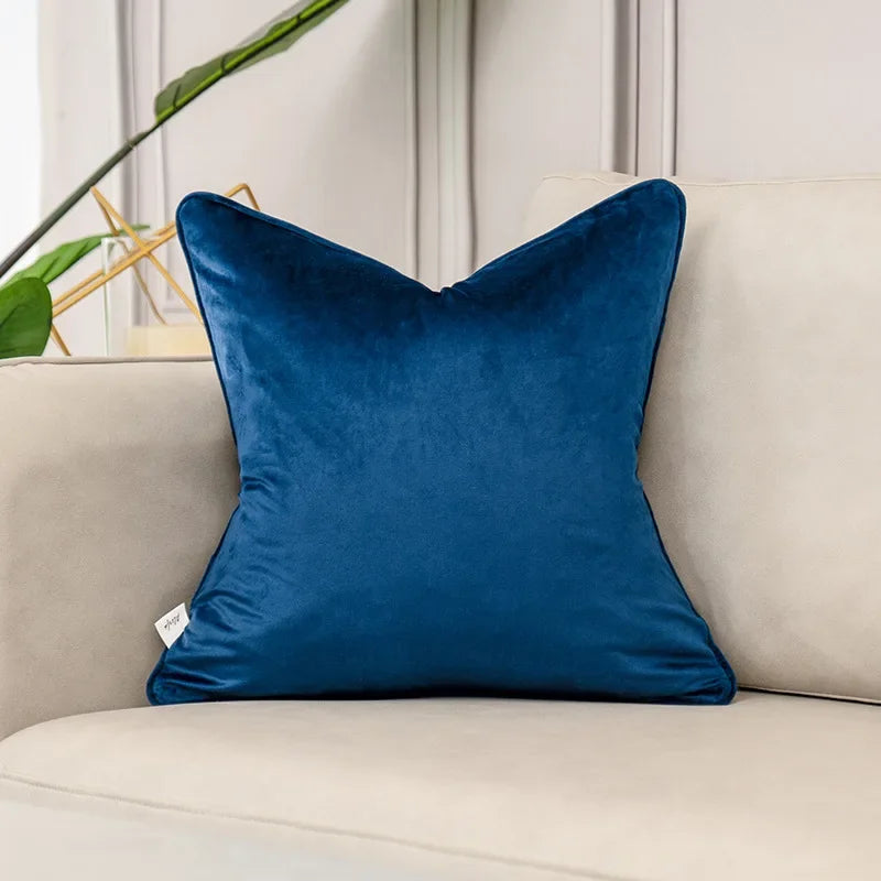 Luxury Blue Velvet Cushion Cover Collection – Tropical, Geometric & Botanical Designer Throw Pillows