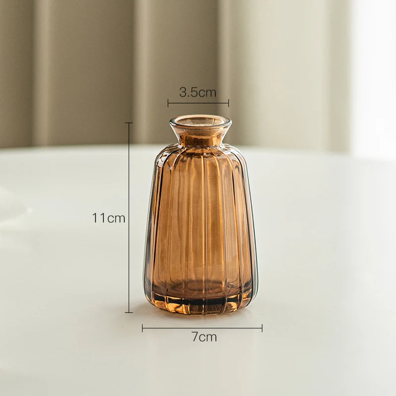 Modern Retro/ Vintage Mini Vases – Transparent & Colourful