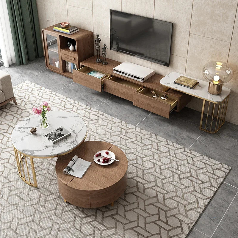 2-Piece Round Coffee Table – Mid-Century Modern Elegance