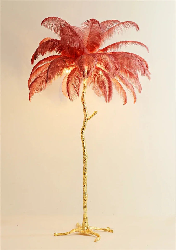 Modern Luxury Ostrich Feather Floor Lamp – Elegant Statement Piece