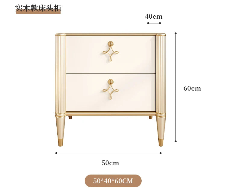 Hollywood Regency Art Deco Revival-nagtafeltjie – Luukse satynlakafwerking met goue lintstrikhandvatsels