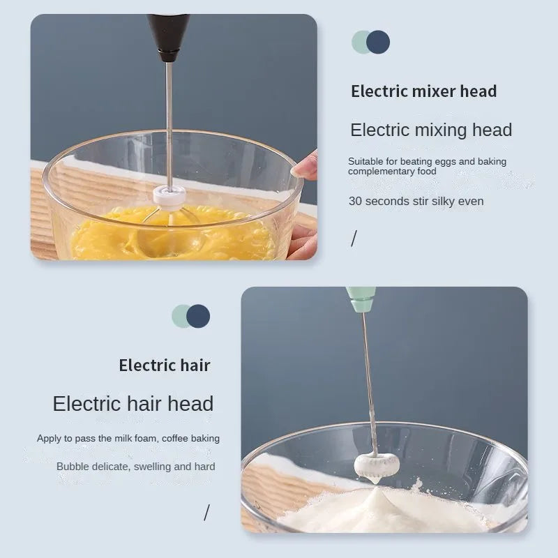 3-Speed USB Electric Milk Frother & Egg Beater – Dual Head | Mint Green, Pink, Black WHIMSICAL HOME OF CREATIONS