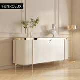 Timeless Marble & Gold Trim Sideboard Cabinet
