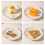 Set of 4 – 6 Inch Ceramic Dessert Plates with Vintage Floral Charm