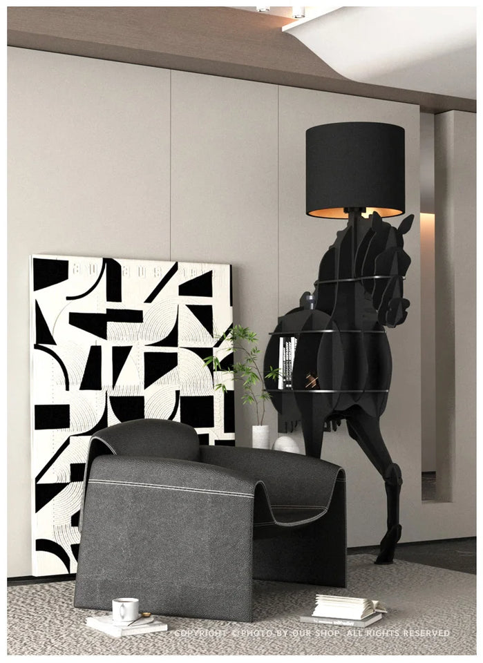 Luxury Horse Statue Wall-Mounted Display Shelf