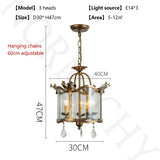 American Retro Style Dining Room Chandelier French Candle Crystal Pendant Lights For Bedroom Living LED Lighting Lamp Home Decor