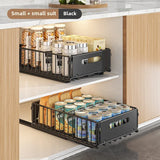 Carbon Steel Pull-Out Folding Cabinet Storage Rack – Double Layer, Heavy-Duty