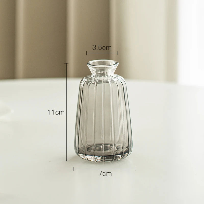 Modern Retro/ Vintage Mini Vases – Transparent & Colourful