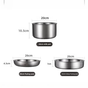 9pcs Stainless Steel Detachable Handle Cookware Pots and Pans Set