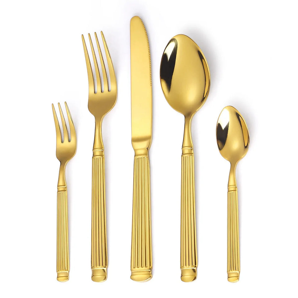 Elegant stainless steel/ Classical Gold Dinnerware Set