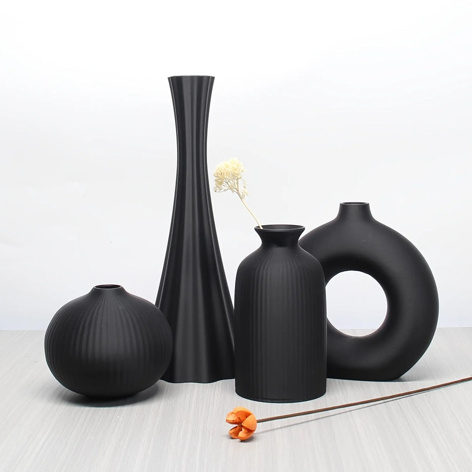 Bohemian Arts 4-Piece Vase Set – Colorful & Creative Home Accent
