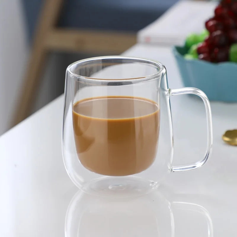 Premium Double Wall Glass Coffee Cups – Heat & Cold Resistant