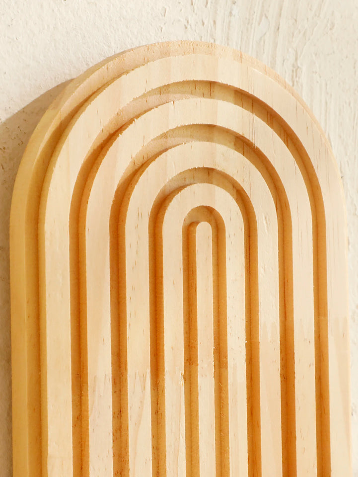 Geometric Wall Mounted Wooden  Shelves Natural Wood Finish