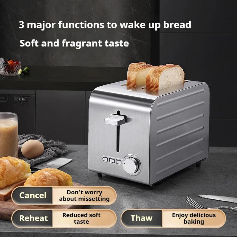 2250W High-Power 6-Slot Commercial Toaster – Quick 60-Second Toast, Stainless Steel