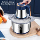 6-Blade Electric Food Processor & Meat Grinder – 5-in-1 High-Power Stainless Steel