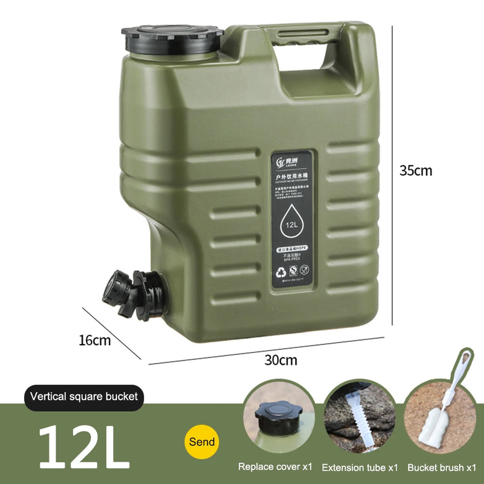 3.2 Gallon (6 Litres) Portable Water Container – BPA-Free Food Grade PE (Army Green)