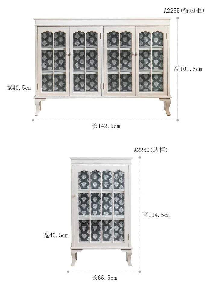 French Distressed Glass Cabinet – A Fusion of Charm & Sophistication