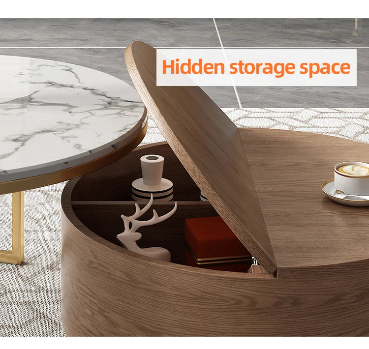 2-Piece Round Coffee Table – Mid-Century Modern Elegance
