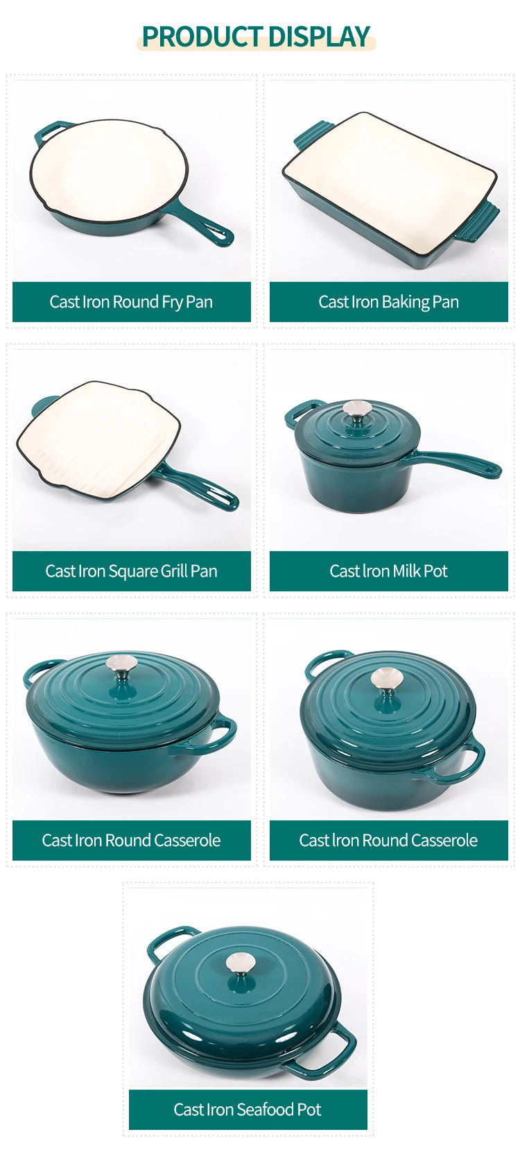 7-Piece High-Grade Cast Iron Non-Stick Cookware Set – French Retro Elegance WHIMSICAL HOME OF CREATIONS