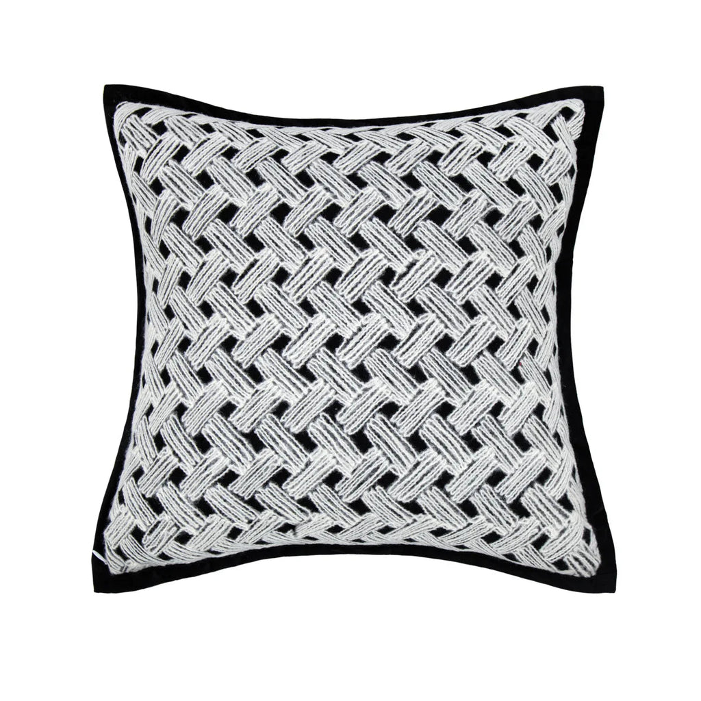 Luxury Velvet Woven Geometric Pillow Covers – Modern Contemporary Scandinavian-Inspired Design WHIMSICAL HOME OF CREATIONS