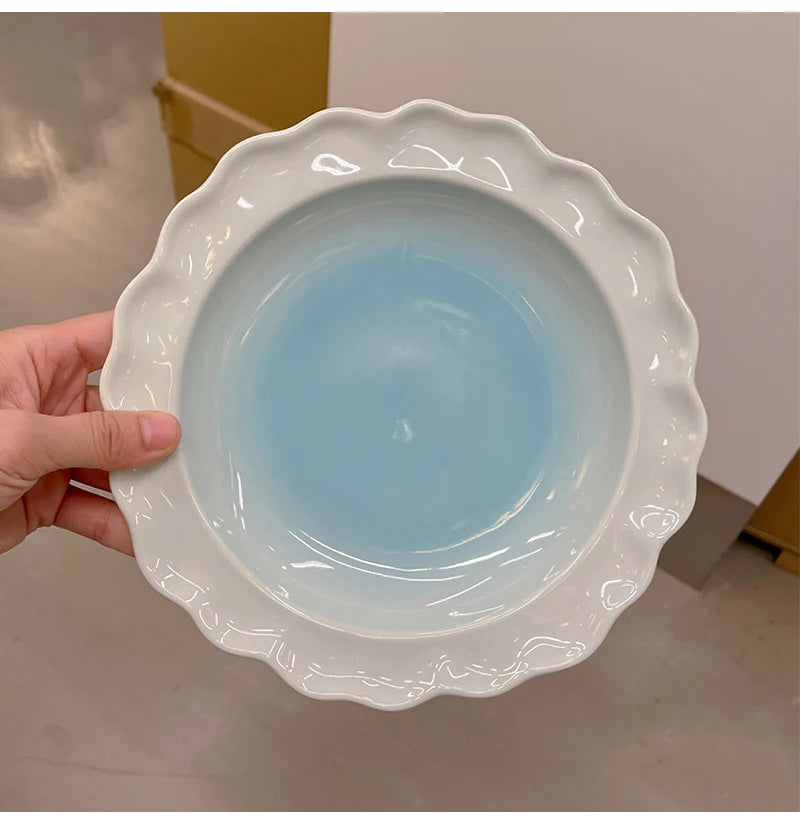 French Retro Glossy Enamel Floral Dinnerware – Timeless Summer Elegance