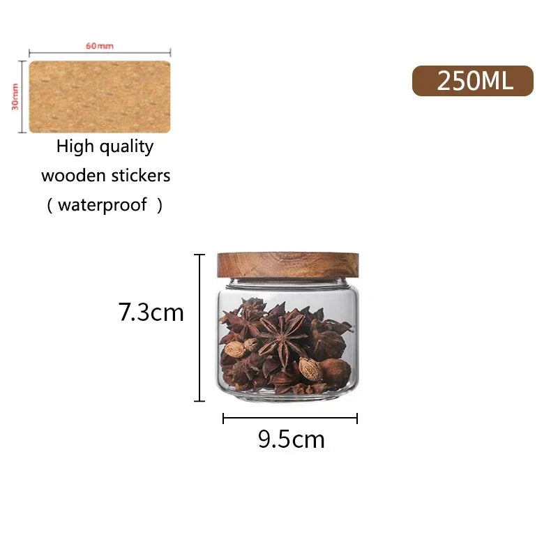 Modern Retro Glass Canister Set's with Airtight Wooden Lids