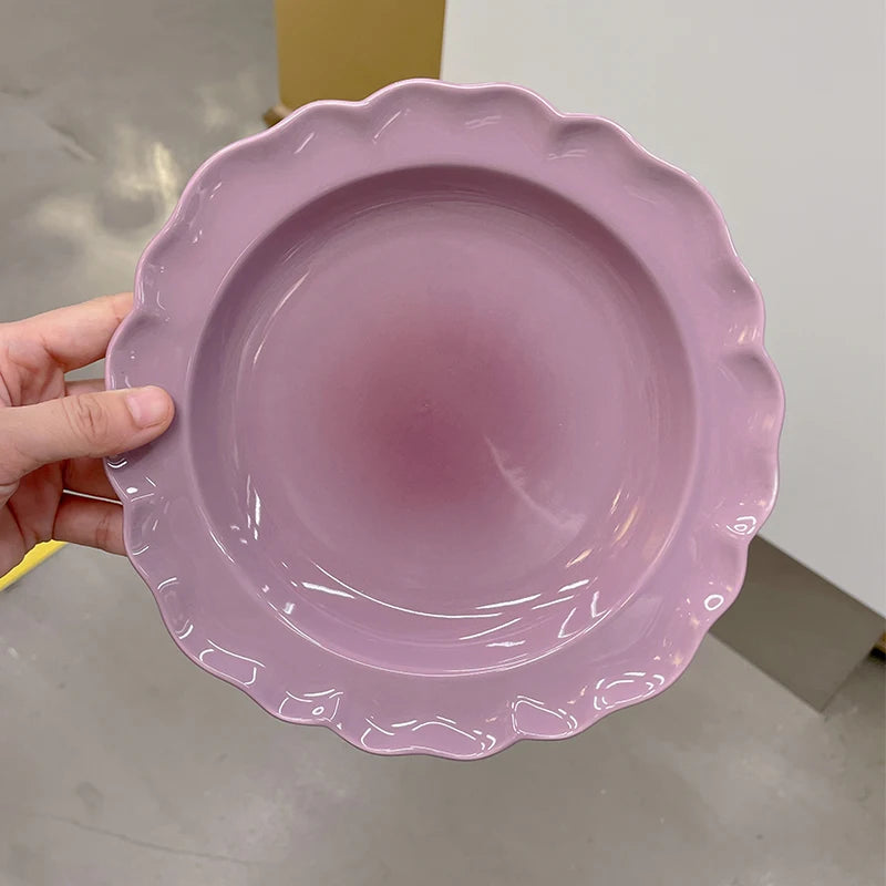 French Retro Glossy Enamel Floral Dinnerware – Timeless Summer Elegance